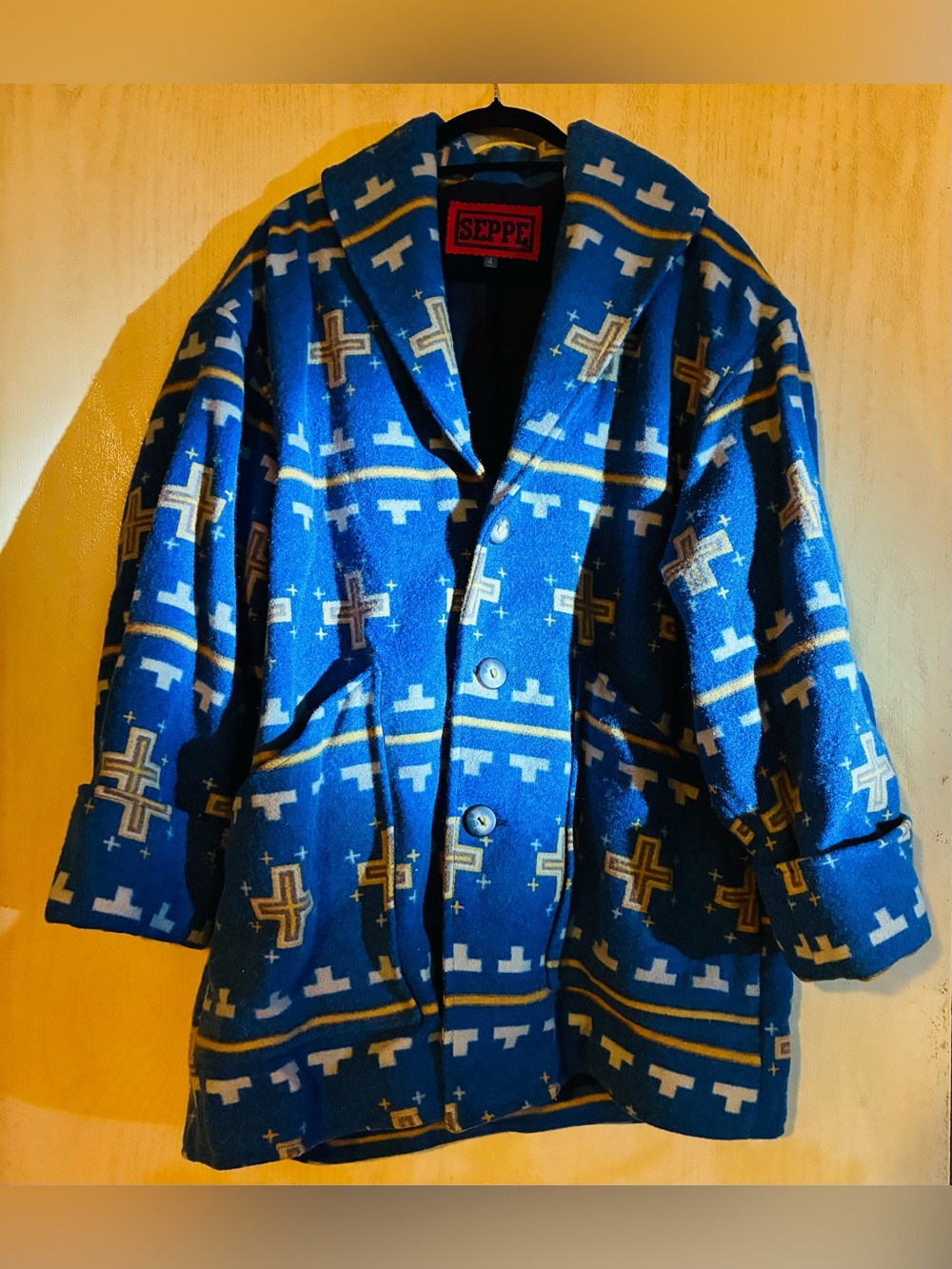 Vintage Seppe Southwestern Wool Coat-XL